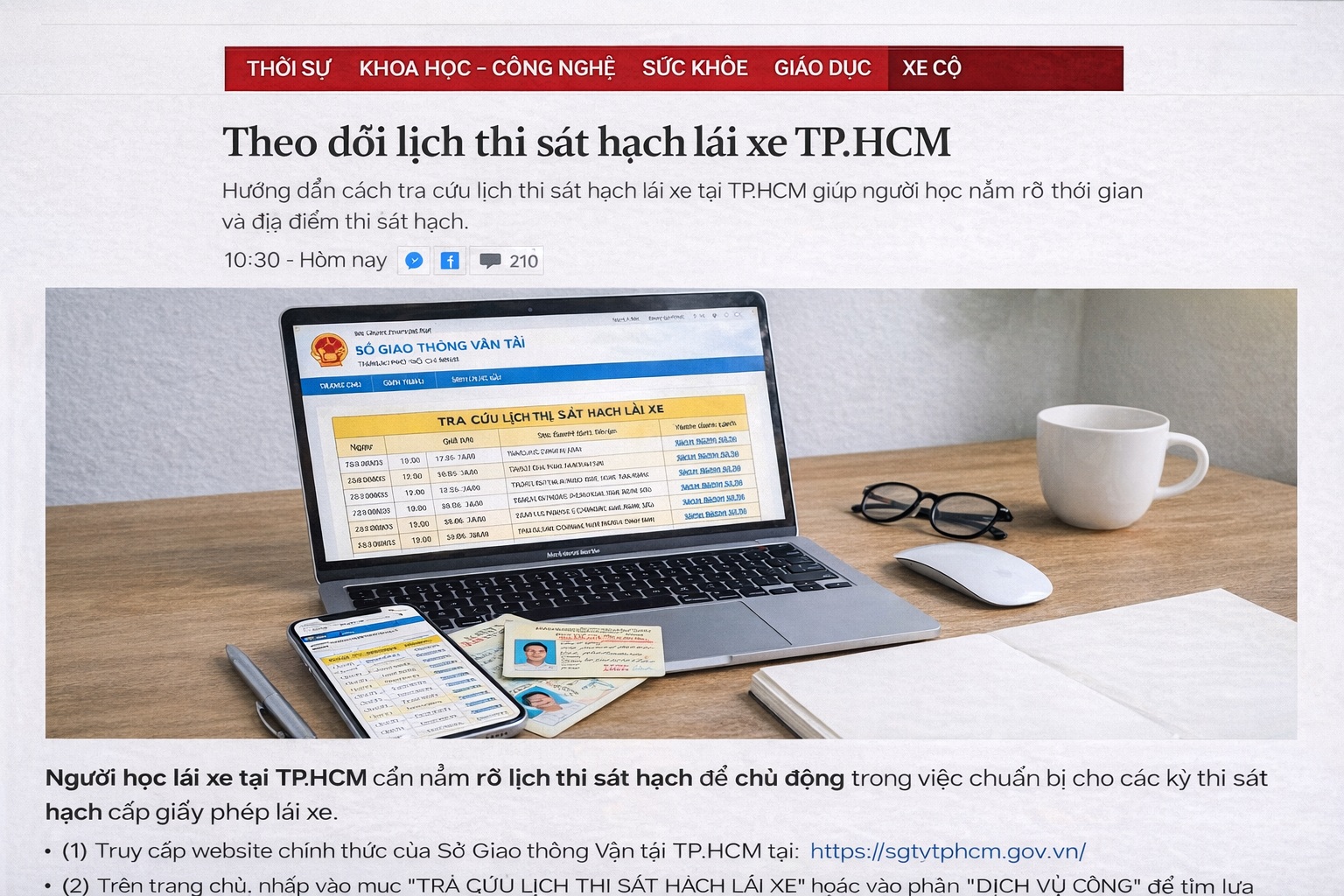 Cách theo dõi lịch thi sát hạch lái xe TP.HCM để không bị trễ hạn