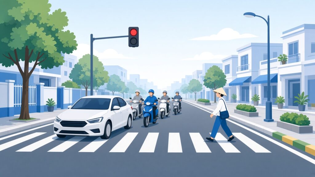 Dừng xe nhường người đi bộ - câu điểm liệt