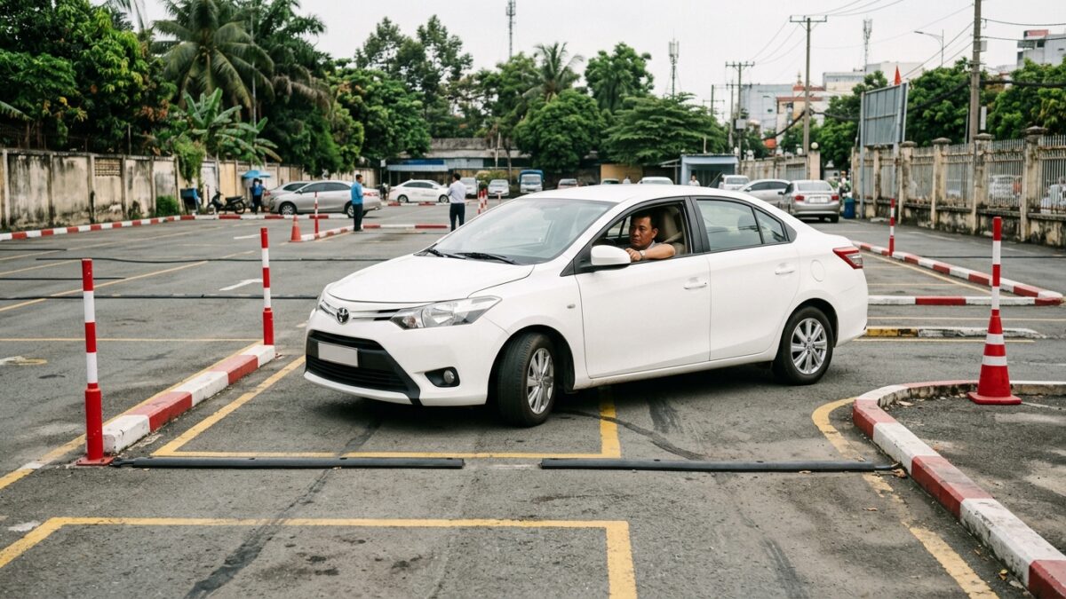 Mẹo ghép ngang sa hình hạng B số tự động chuẩn 3 bước canh gương - Thầy Hoàng, Khoa Đào Tạo Lái Xe Khôi Việt Quận 3