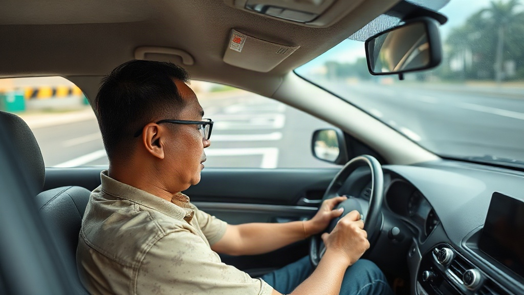 Học lái xe quan sát vạch kẻ đường trên sân tập TPHCM