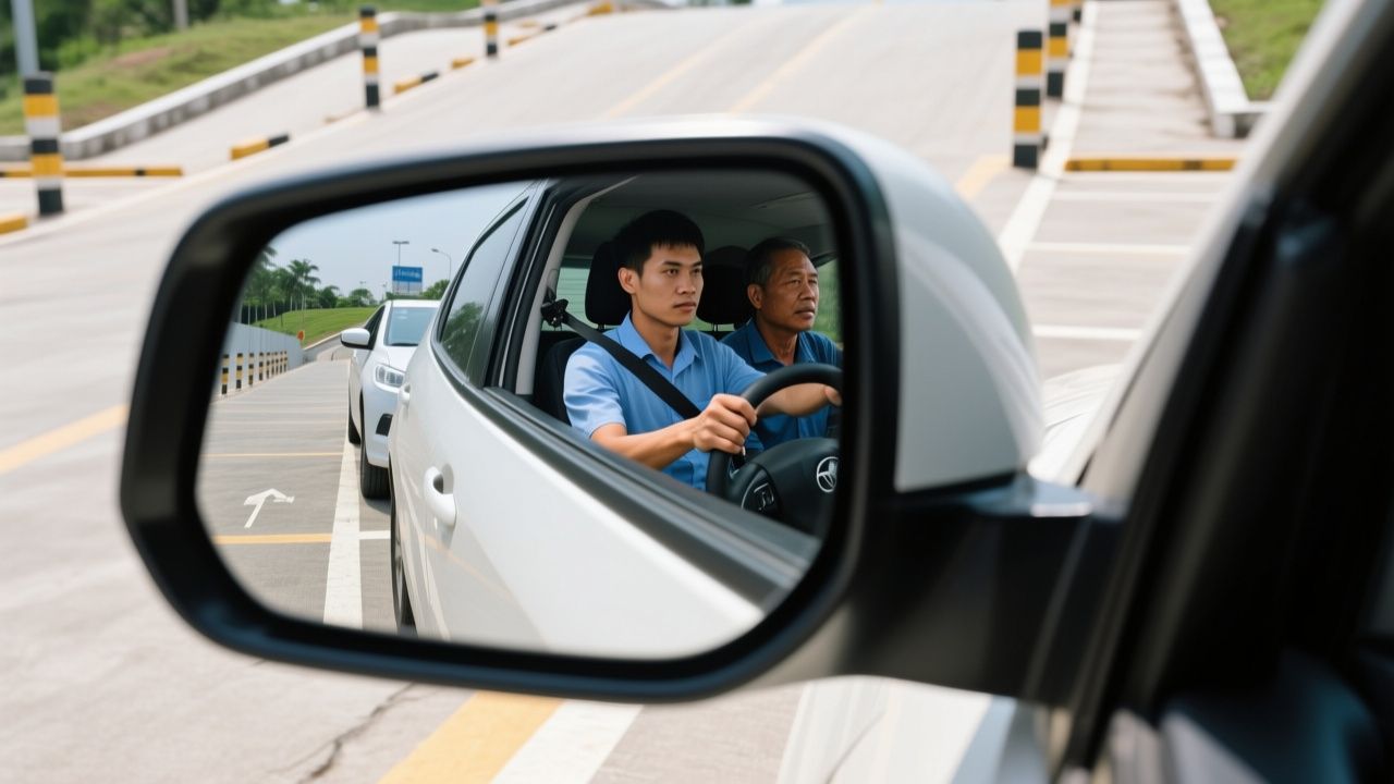 Gương chiếu hậu canh vệt bánh khi ghép ngang