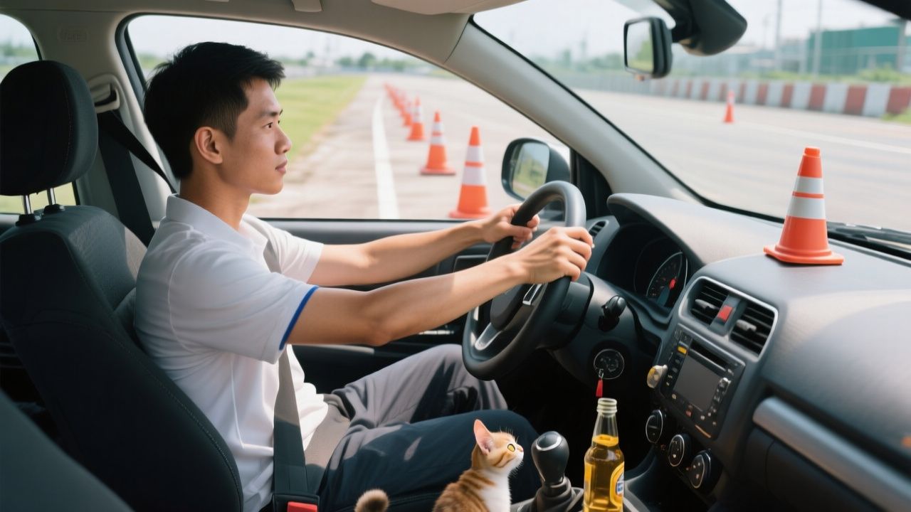 Học viên tập lái xe ô tô trên sa hình