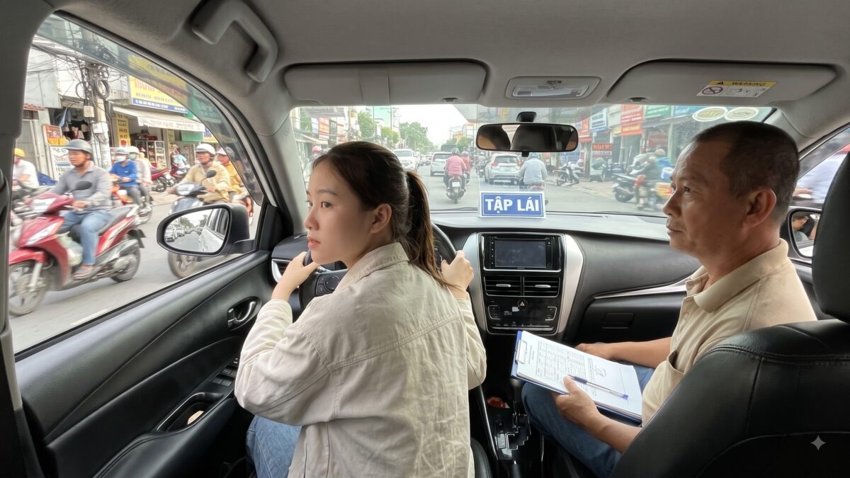Thi đường trường hạng B: chuyển làn và qua ngã tư đúng cách tại TP.HCM
