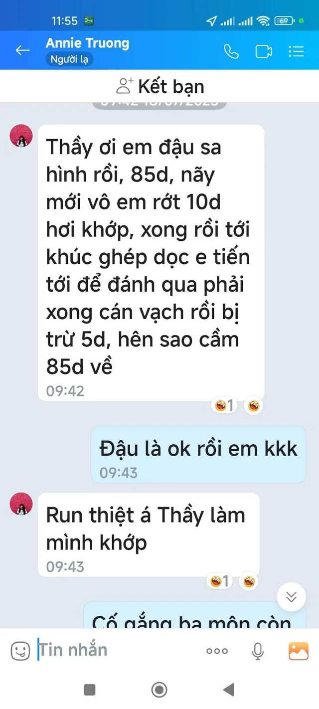 Tin nhắn Zalo học viên